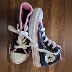 Converse Kids Navy and Pink High-Top Sneakers